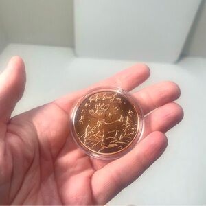 New 1 oz 9999 fine copper round coin with Xmas tree, Rudolph, & protective case